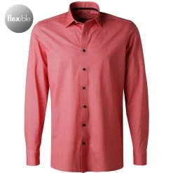 OLYMP Luxor Modern Fit 1252/74/35 Hemd, Jersey geruchshemmend, Rot gemustert, Rot