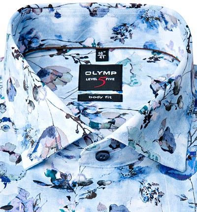 OLYMP Level Five Body Fit 2110/74/11 Hemd, Baumwolle, Bleu gemustert, Bleu 2 OLYMP Level Five Body Fit 2110/74/11 Hemd, Baumwolle, Bleu gemustert, Bleu – Bild 2