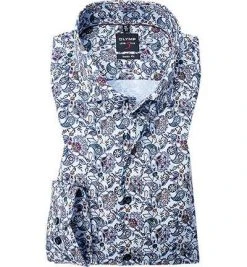 OLYMP Level Five Body Fit 2193/74/86 Hemd, Baumwolle, Multicolour gemustert, Granat