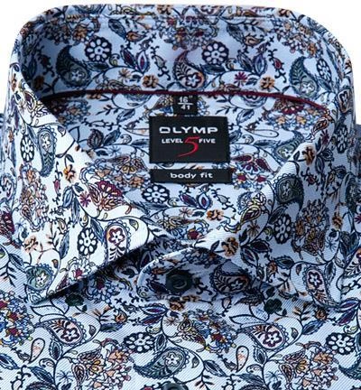 OLYMP Level Five Body Fit 2193/74/86 Hemd, Baumwolle, Multicolour gemustert, Granat 2 OLYMP Level Five Body Fit 2193/74/86 Hemd, Baumwolle, Multicolour gemustert, Granat – Bild 2