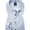 OLYMP Level Five Body Fit 2104/74/11 Hemd, Baumwoll-Stretch, Weiß-bleu gemustert, Bleu