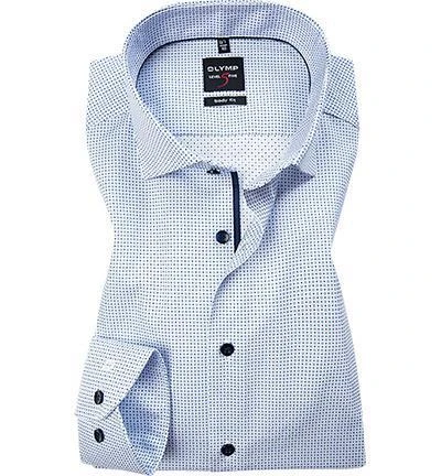 OLYMP Level Five Body Fit 2104/74/11 Hemd, Baumwoll-Stretch, Weiß-bleu gemustert, Bleu 1 OLYMP Level Five Body Fit 2104/74/11 Hemd, Baumwoll-Stretch, Weiß-bleu gemustert, Bleu
