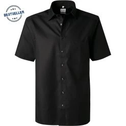 OLYMP Luxor Comfort Fit 0254/12/68 Kurzarmhemd, Popeline, Schwarz
