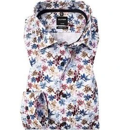 OLYMP Luxor Modern Fit 1288/74/30 Hemd, Baumwolle, Multicolour gemustert, Rose