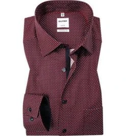 OLYMP Luxor Comfort Fit 1104/74/35 Hemd, Baumwolle, Rot gemustert, Rot