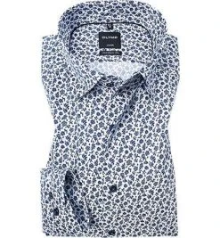 OLYMP Luxor Modern Fit 1390/74/11 Hemd, Baumwolle, Bleu gemustert, Bleu