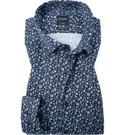OLYMP Luxor Modern Fit 1390/74/18 Hemd, Baumwolle, Marineblau gemustert, Marine