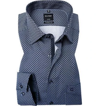 OLYMP Luxor Modern Fit 1304/74/18 Hemd, Baumwolle, Marineblau gemustert, Marine 1 OLYMP Luxor Modern Fit 1304/74/18 Hemd, Baumwolle, Marineblau gemustert, Marine