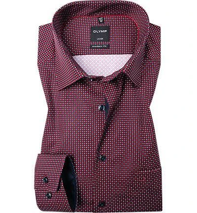 OLYMP Luxor Modern Fit 1304/74/35 Hemd, Baumwolle, Rot-blau gemustert, Rot 1 OLYMP Luxor Modern Fit 1304/74/35 Hemd, Baumwolle, Rot-blau gemustert, Rot