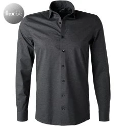 OLYMP No. Six Super Slim 2503/74/67 Hemd, Super Slim Fit, Jersey geruchshemmend, Anthrazit