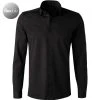 OLYMP No. Six Super Slim 2503/74/68 Hemd, Super Slim Fit, Jersey geruchshemmend, Schwarz
