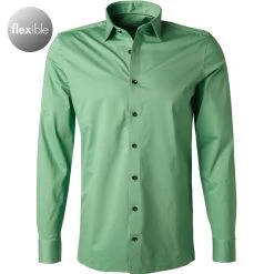 OLYMP Level Five Body Fit 2008/64/45 Hemd, Jersey geruchshemmend, Grün