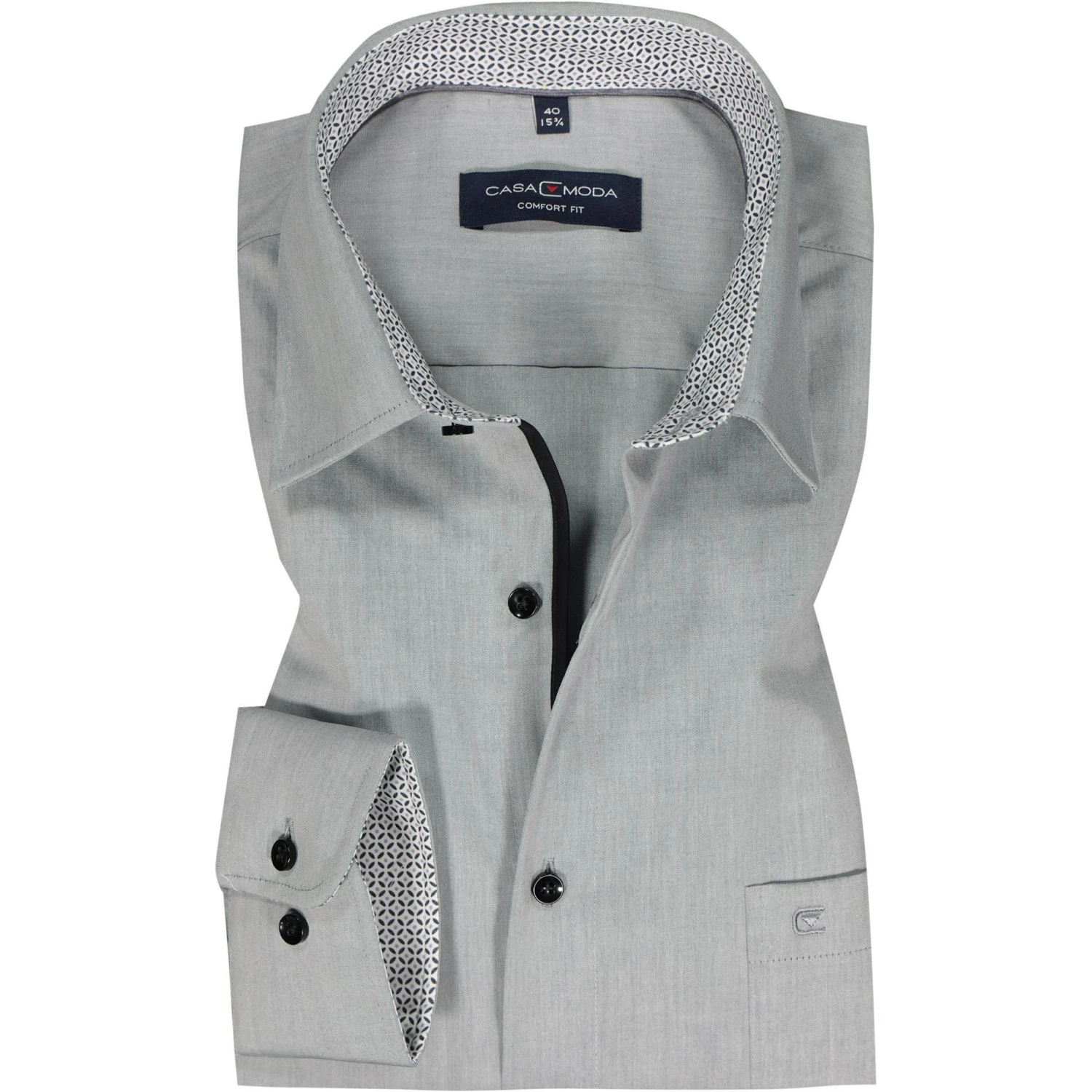 CasaModa Hemd 303425700/705 Comfort Fit, Baumwolle, Graublau meliert, Silber 1 CasaModa Hemd 303425700/705 Comfort Fit, Baumwolle, Graublau meliert, Silber