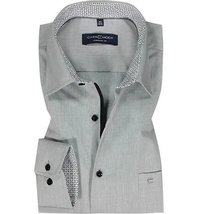 CasaModa Hemd 303425700/705 Comfort Fit, Baumwolle, Graublau meliert, Silber 2 CasaModa Hemd 303425700/705 Comfort Fit, Baumwolle, Graublau meliert, Silber – Bild 2