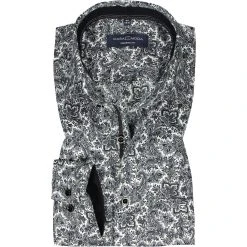 CasaModa Hemd 303523700/750 Modern Fit, Baumwolle, Grau-weiß gemustert, Anthrazit