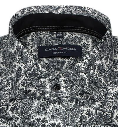 CasaModa Hemd 303523700/750 Modern Fit, Baumwolle, Grau-weiß gemustert, Anthrazit 3 CasaModa Hemd 303523700/750 Modern Fit, Baumwolle, Grau-weiß gemustert, Anthrazit – Bild 3