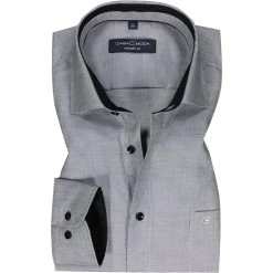 CasaModa Hemd 303427200/750 Modern Fit, Baumwolle, Grau-schwarz meliert, Dunkelblau