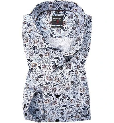 OLYMP Level Five Body Fit 69EL 2160/79/11 Hemd, Baumwolle, Extra langer Arm, Weiß-blau gemustert, Bleu 2 OLYMP Level Five Body Fit 69EL 2160/79/11 Hemd, Baumwolle, Extra langer Arm, Weiß-blau gemustert, Bleu – Bild 2