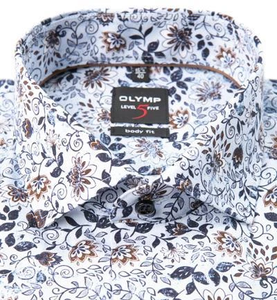 OLYMP Level Five Body Fit 69EL 2160/79/11 Hemd, Baumwolle, Extra langer Arm, Weiß-blau gemustert, Bleu 3 OLYMP Level Five Body Fit 69EL 2160/79/11 Hemd, Baumwolle, Extra langer Arm, Weiß-blau gemustert, Bleu – Bild 3