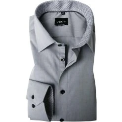 Venti Hemd 103412600/705 Modern Fit, Baumwolle, Grau meliert, Silber