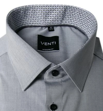 Venti Hemd 103412600/705 Modern Fit, Baumwolle, Grau meliert, Silber 3 Venti Hemd 103412600/705 Modern Fit, Baumwolle, Grau meliert, Silber – Bild 3