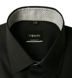 Venti Hemd 103412600/800 Modern Fit, Baumwolle, Schwarz -hemdenverkauf 360593 norm2