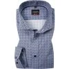 Venti Hemd 103522700/100 Body Fit, Popeline, Blau gemustert, Blau