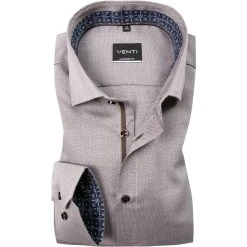 Venti Hemd 103522000/200 Modern Fit, Baumwolle, Braun meliert, Braun