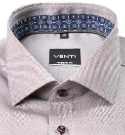 Venti Hemd 103522000/200 Modern Fit, Baumwolle, Braun meliert, Braun -hemdenverkauf 360607 norm2