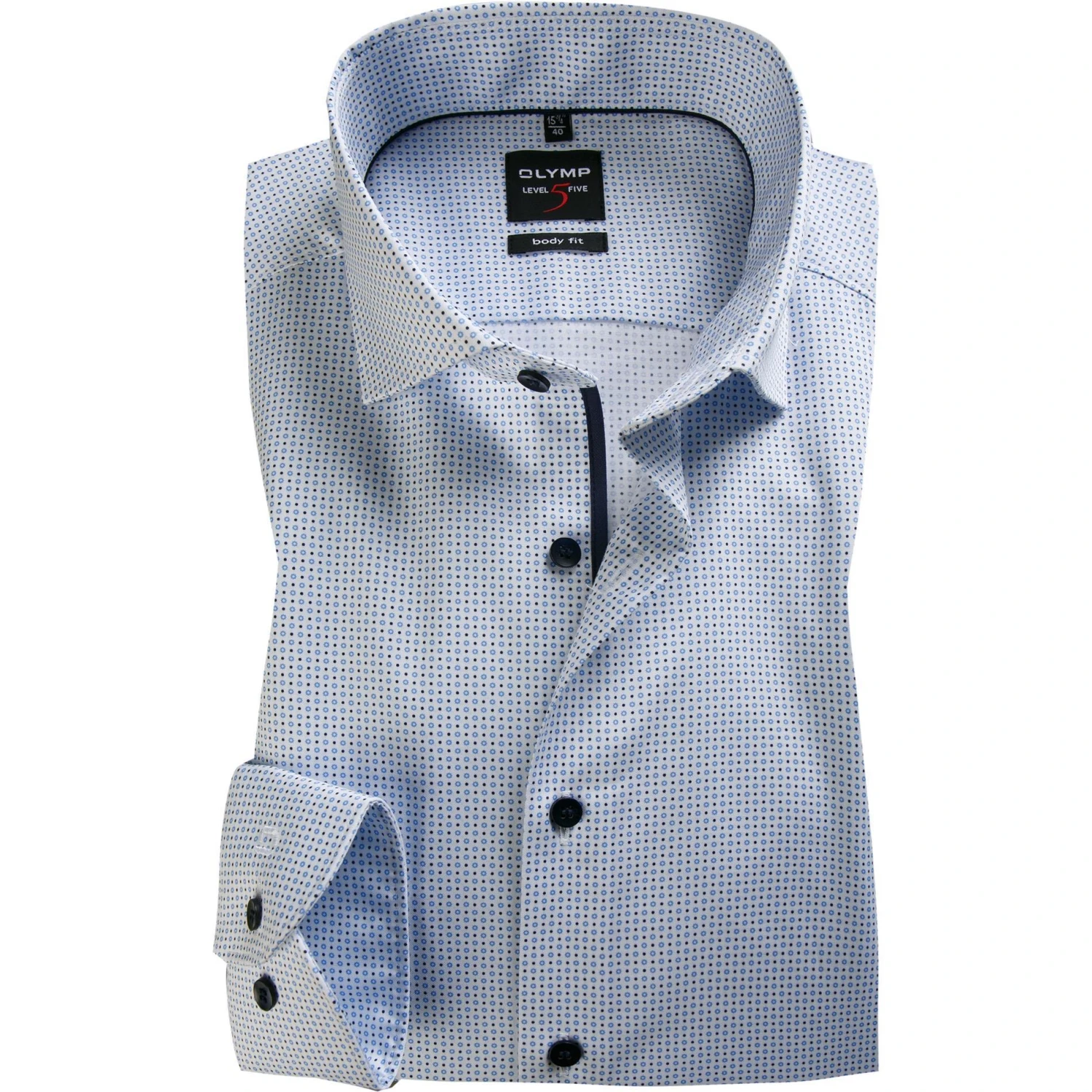 OLYMP Level Five Body Fit 69EL 2104/79/11 Hemd, Baumwolle, Extra langer Arm, Bleu gemustert, Bleu 1 OLYMP Level Five Body Fit 69EL 2104/79/11 Hemd, Baumwolle, Extra langer Arm, Bleu gemustert, Bleu