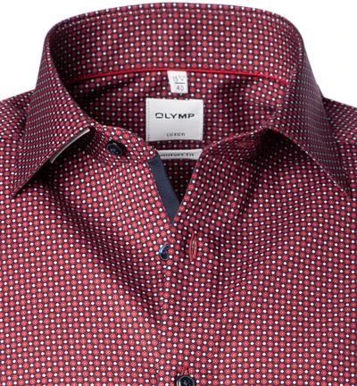 OLYMP Luxor Comfort Fit 1104/72/35 Kurzarmhemd, Baumwolle, Barolo-marine gemustert, Rot 3 OLYMP Luxor Comfort Fit 1104/72/35 Kurzarmhemd, Baumwolle, Barolo-marine gemustert, Rot – Bild 3