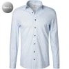 OLYMP No. Six Super Slim 2501/74/11 Hemd, Super Slim Fit, Jersey geruchshemmend, Hellblau-weiß gemustert, Bleu