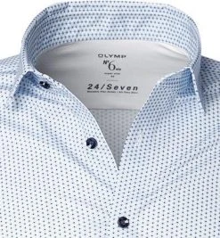 OLYMP No. Six Super Slim 2501/74/11 Hemd, Super Slim Fit, Jersey geruchshemmend, Hellblau-weiß gemustert, Bleu -hemdenverkauf 360746 norm2