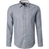 BOSS Hemd Ronni 50449144/402 Slim Fit, Leinen-Stretch, Blau meliert, Dunkelblau