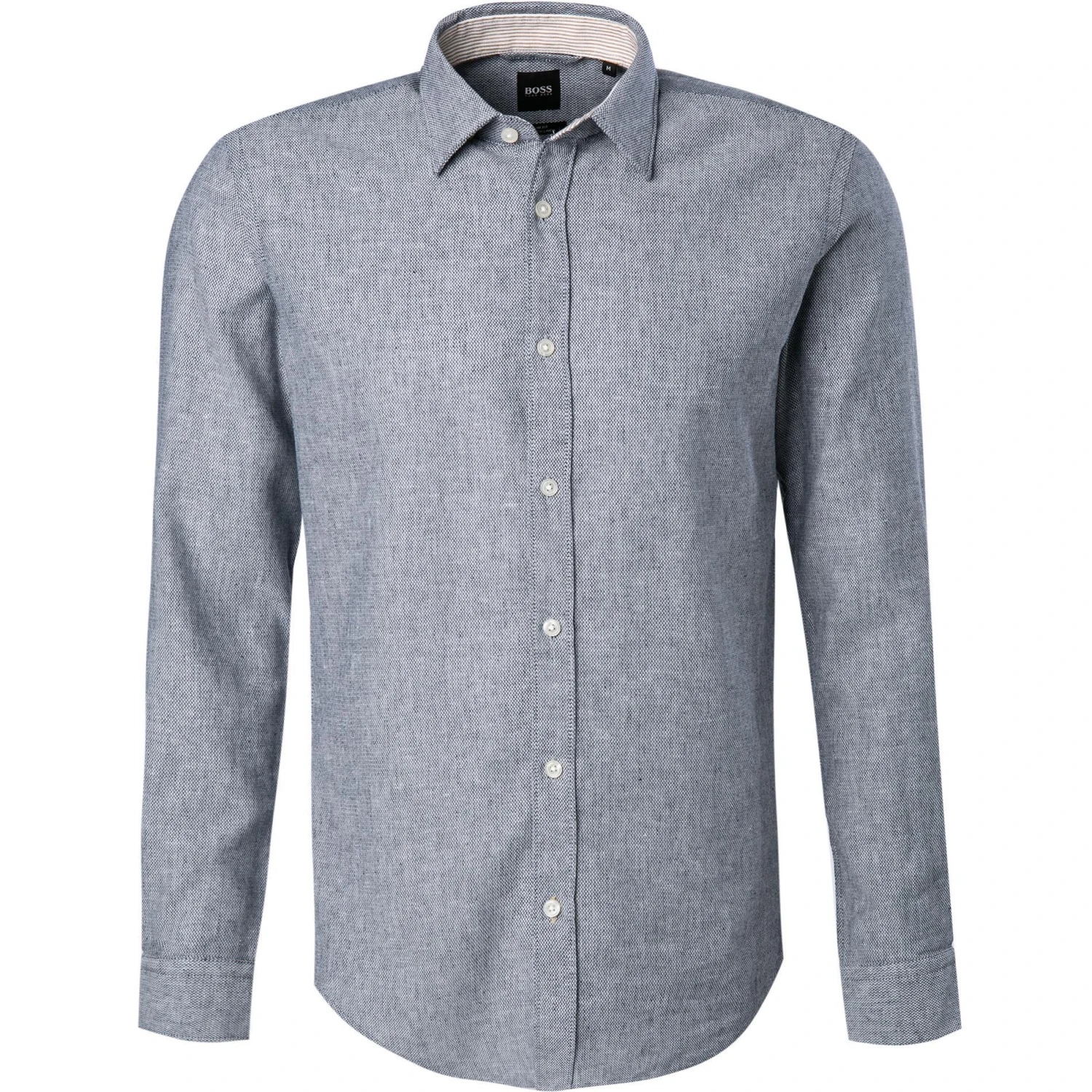 BOSS Hemd Ronni 50449144/402 Slim Fit, Leinen-Stretch, Blau meliert, Dunkelblau 1 BOSS Hemd Ronni 50449144/402 Slim Fit, Leinen-Stretch, Blau meliert, Dunkelblau