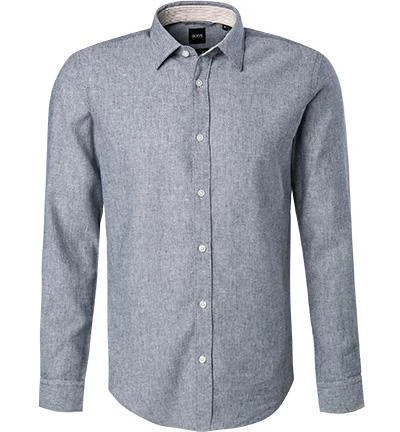 BOSS Hemd Ronni 50449144/402 Slim Fit, Leinen-Stretch, Blau meliert, Dunkelblau 2 BOSS Hemd Ronni 50449144/402 Slim Fit, Leinen-Stretch, Blau meliert, Dunkelblau – Bild 2