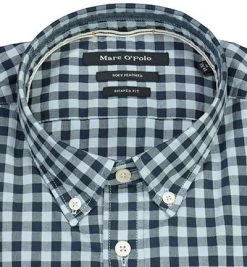 Marc O'Polo Hemd 121 7028 42140/B89 Shaped Fit, Popeline, Blau kariert, Hellblau -hemdenverkauf 361310 norm2
