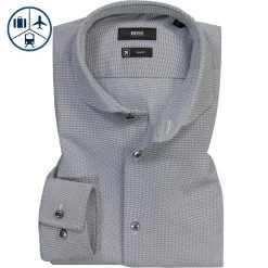 BOSS Hemd Jason 50451278/002 Slim Fit, Jersey, Schwarz meliert, Schwarz