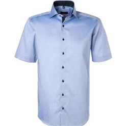 ETERNA Hemd 8100/C13K/12 Kurzarmhemd, Modern Fit, Popeline, Blau, Hellblau