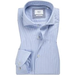 ETERNA Hemd 2357/FS82/12 Slim Fit, Baumwolle CO2-Neutral, Blau-weiß gestreift, Hellblau