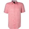 BOSS Hemd Luka 50448869/628 Kurzarmhemd, Regular Fit, Reines Leinen, Hellrot meliert