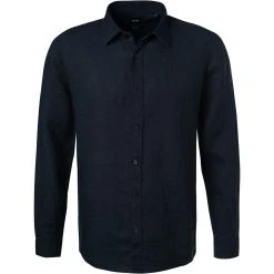 BOSS Hemd Lukas 50448899/402 Regular Fit, Reines Leinen, Dunkelblau