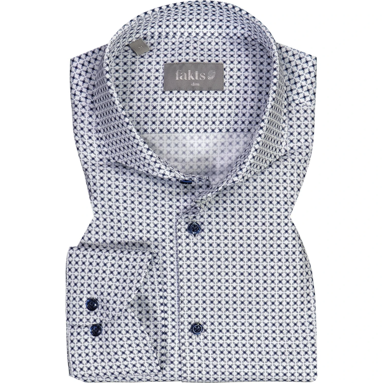 fakts Hemd 6004/254 Slim Fit, Baumwolle, Blau gemustert, Blau 1 fakts Hemd 6004/254 Slim Fit, Baumwolle, Blau gemustert, Blau