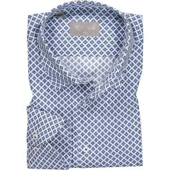 fakts Hemd 6011/254 Slim Fit, Baumwolle, Blau gemustert, Blau