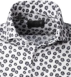 fakts Hemd 6006/117 Slim Fit, Baumwolle, Weiß-blau gemustert, Weiß -hemdenverkauf 361879 norm2