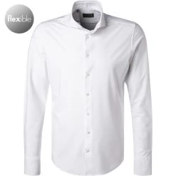 hemdenverkauf 27 fakts Hemd 6010/111 Slim Fit, Jersey geruchshemmend, Weiß