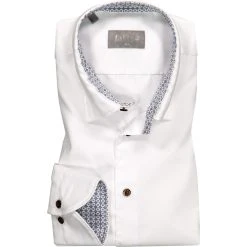 fakts Hemd 6015/111 Slim Fit, Twill, Weiß