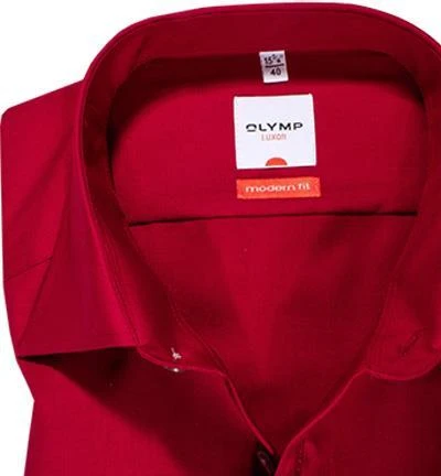 OLYMP Hemd Luxor Modern Fit 0300/64/38 Popeline, Rot, Chianti 2 OLYMP Hemd Luxor Modern Fit 0300/64/38 Popeline, Rot, Chianti – Bild 2