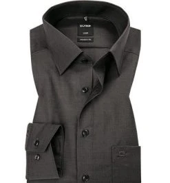 OLYMP Hemd Luxor Modern Fit 0304/64/67 Baumwolle, Anthrazit