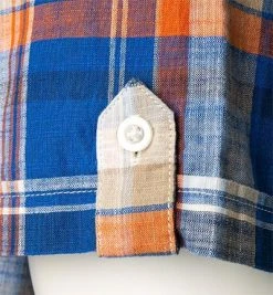 camel active Hemd 409237/5S34/90 Kurzarmhemd, Regular Fit, Baumwolle, Blau-orange kariert, Blau -hemdenverkauf 361956 norm3